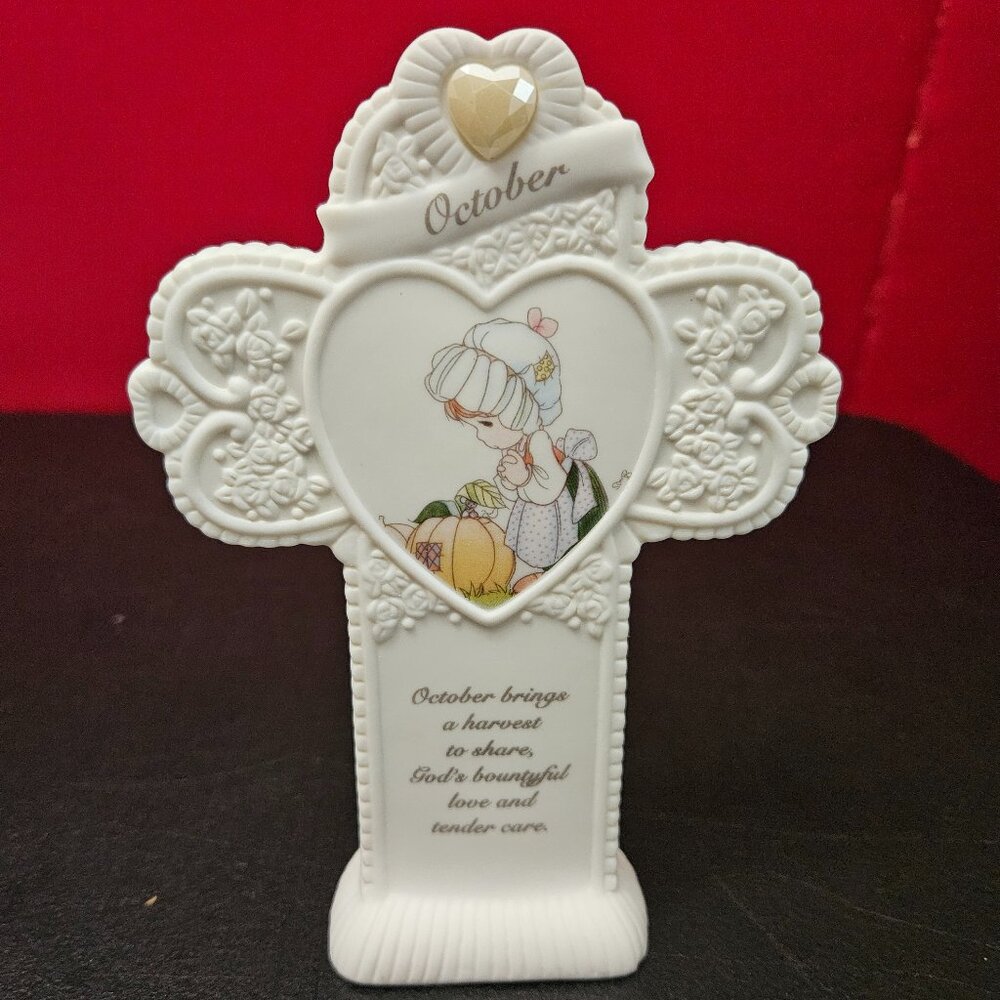 Enesco Precious Moments Collection Monthly Standing Cross “OCTOBER” #154482